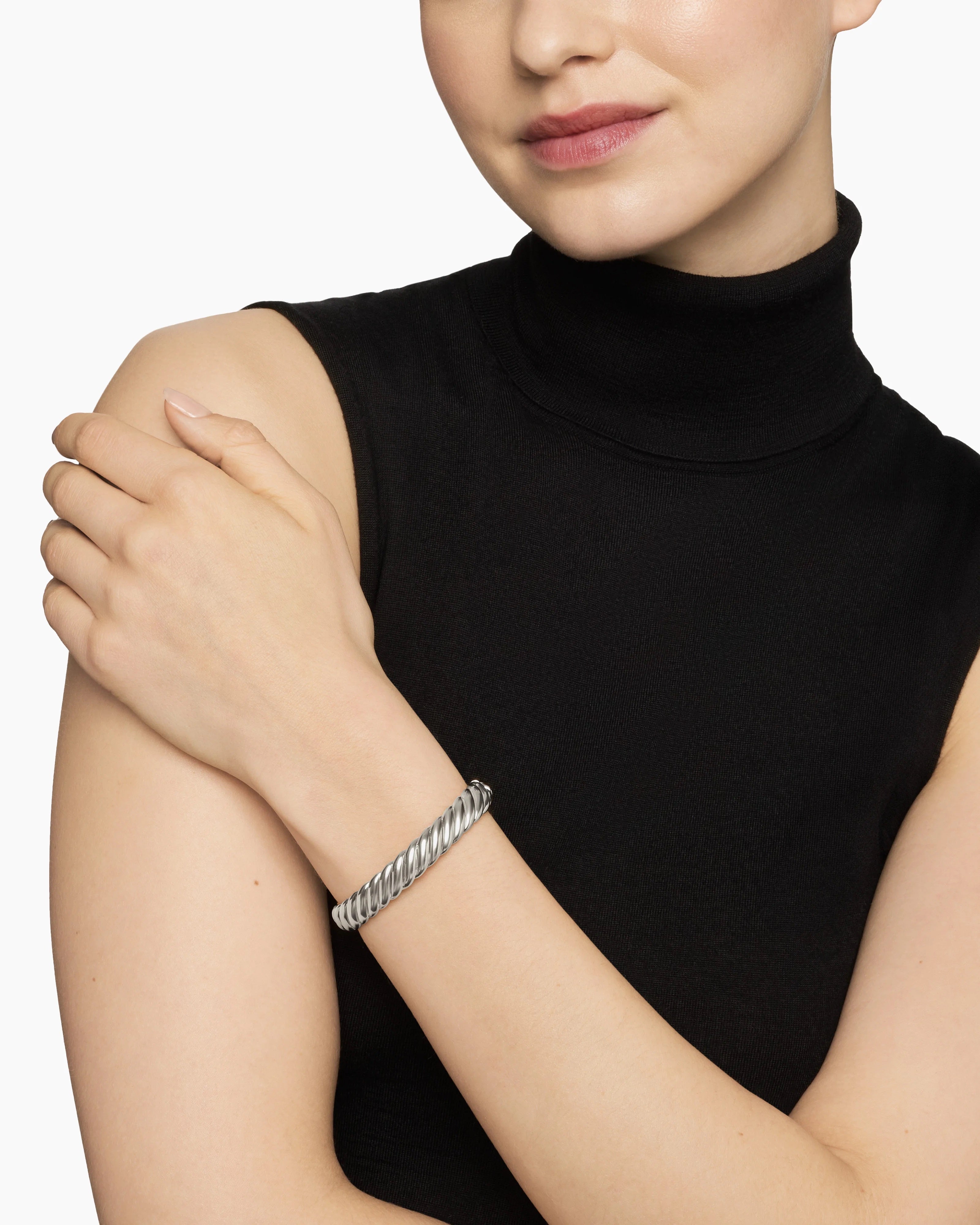DAVID YURMAN STERLING SILVER SCULPTED CABEL 10MM BRACELET
