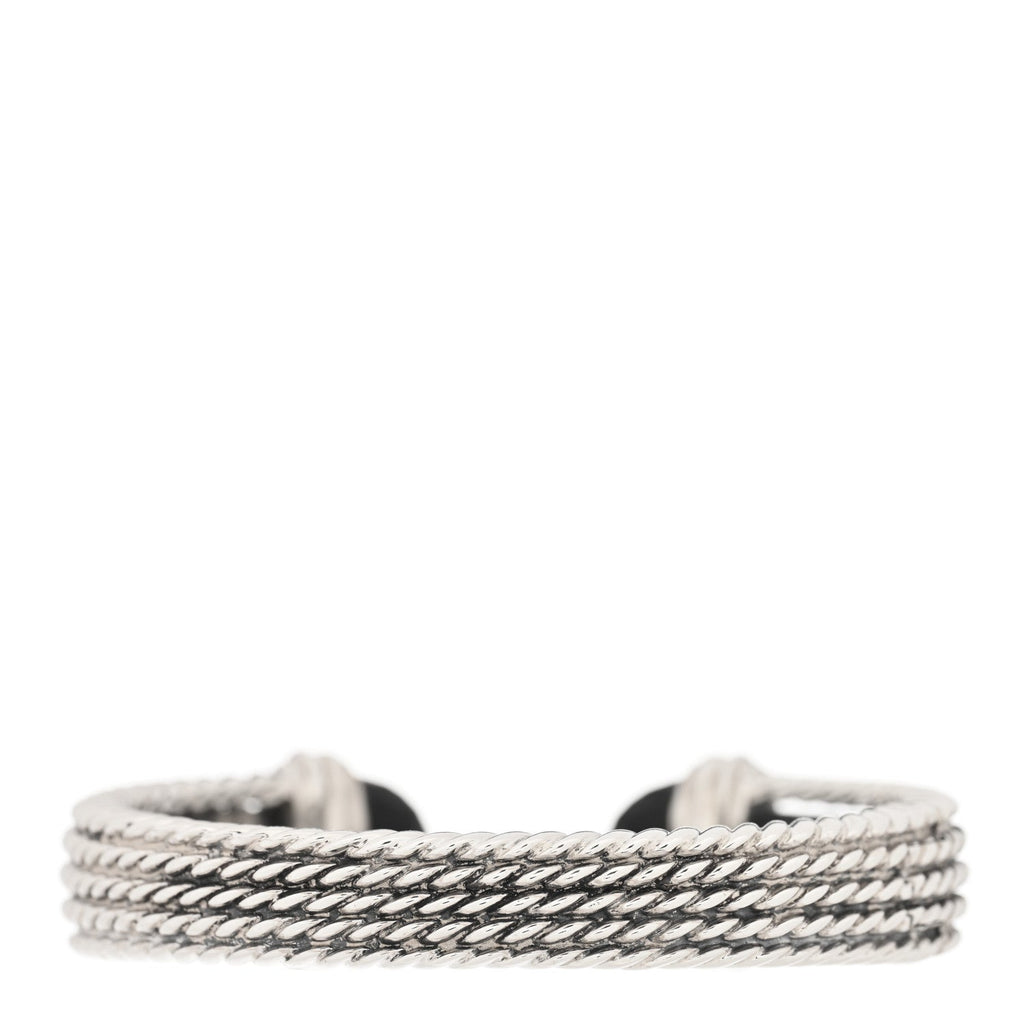 DY STERLING SILVER DIAMOND BLACK ONYX WHEATON CUFF BRACELET