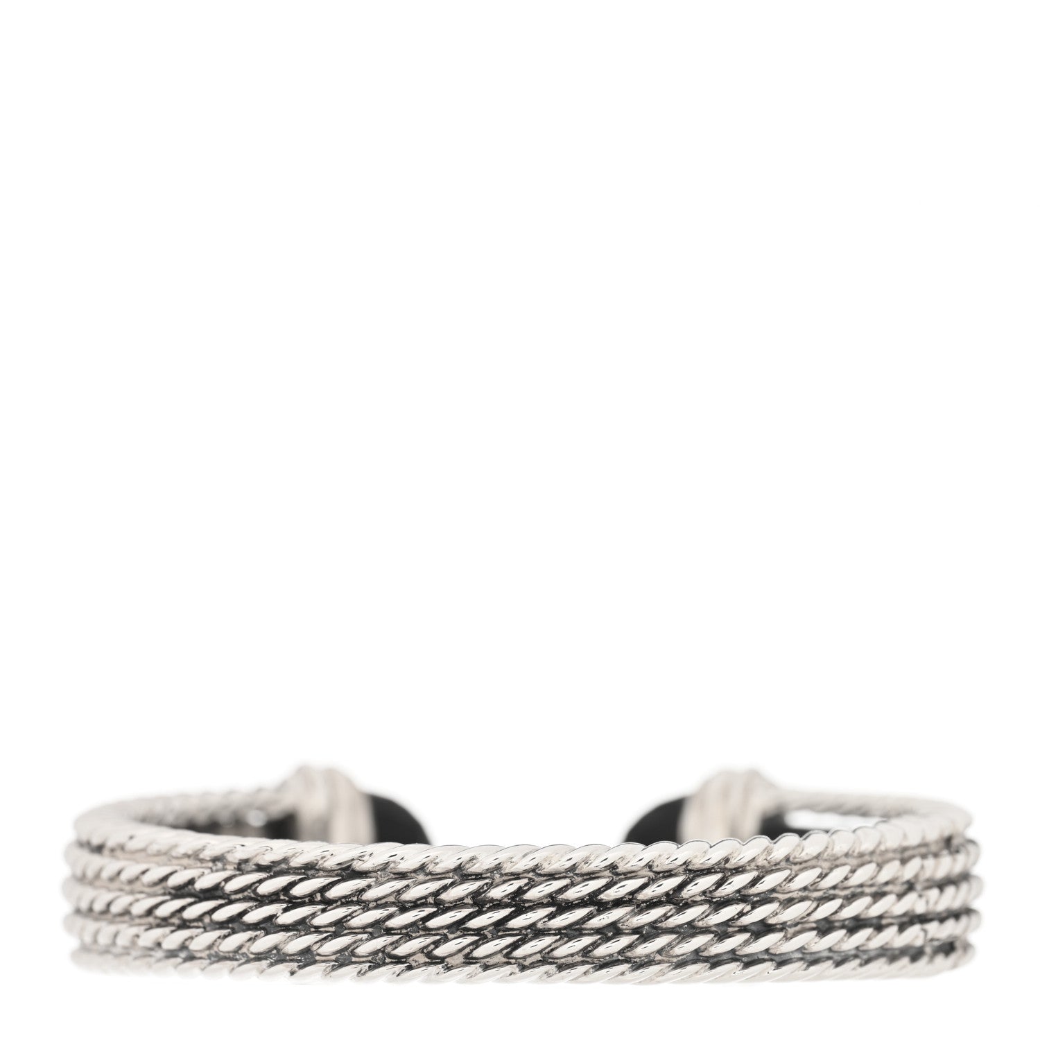 DY STERLING SILVER DIAMOND BLACK ONYX WHEATON CUFF BRACELET