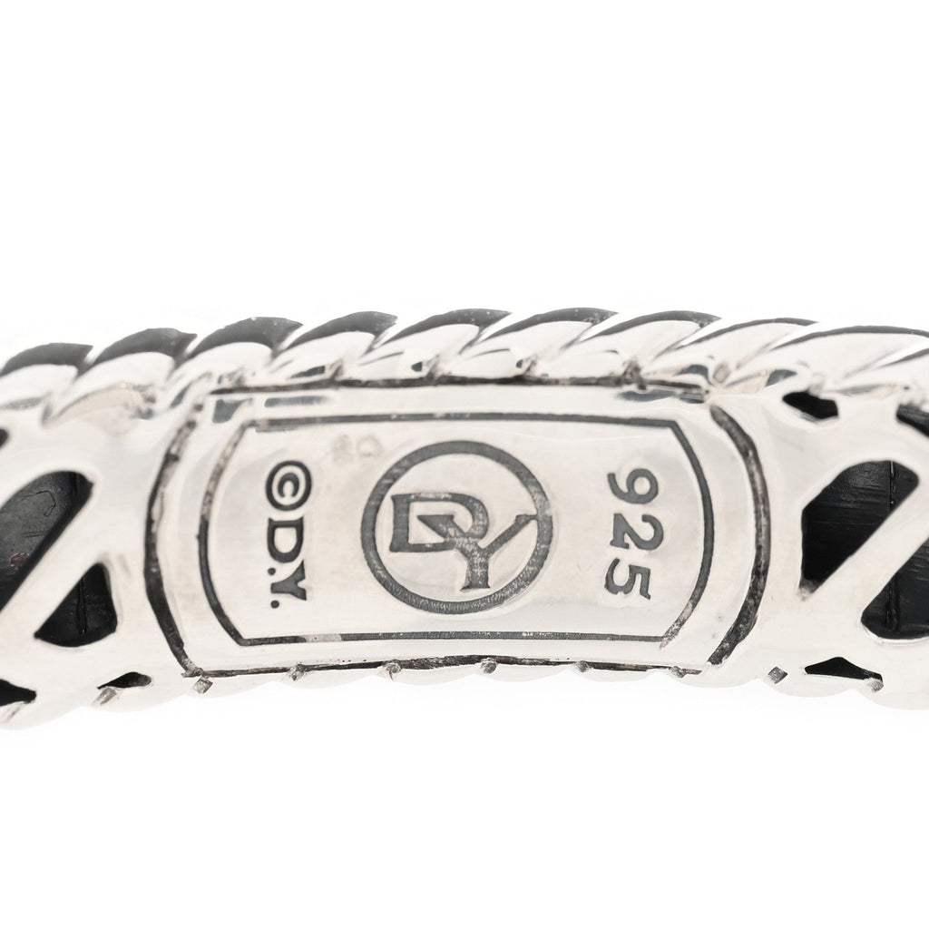 DY STERLING SILVER DIAMOND BLACK ONYX WHEATON CUFF BRACELET