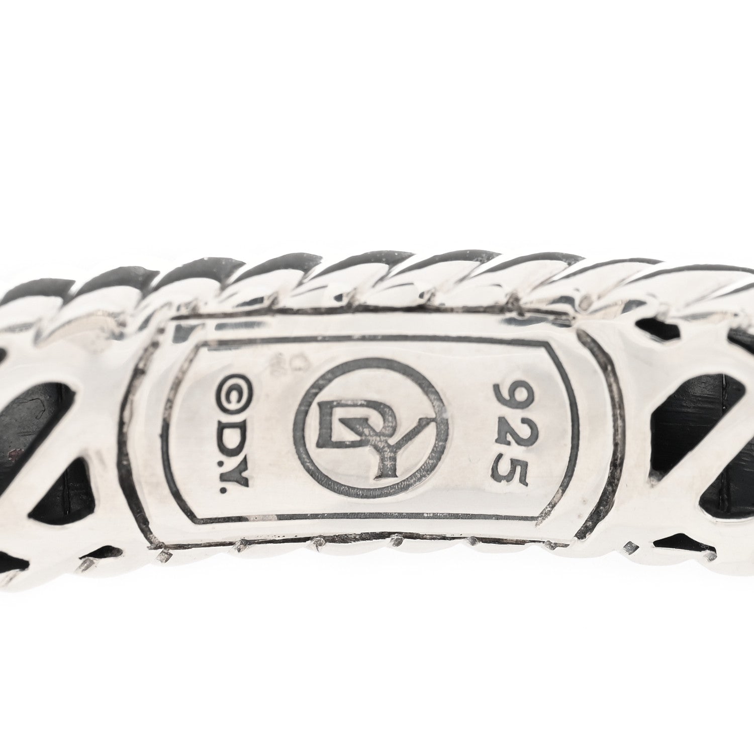 DY STERLING SILVER DIAMOND BLACK ONYX WHEATON CUFF BRACELET