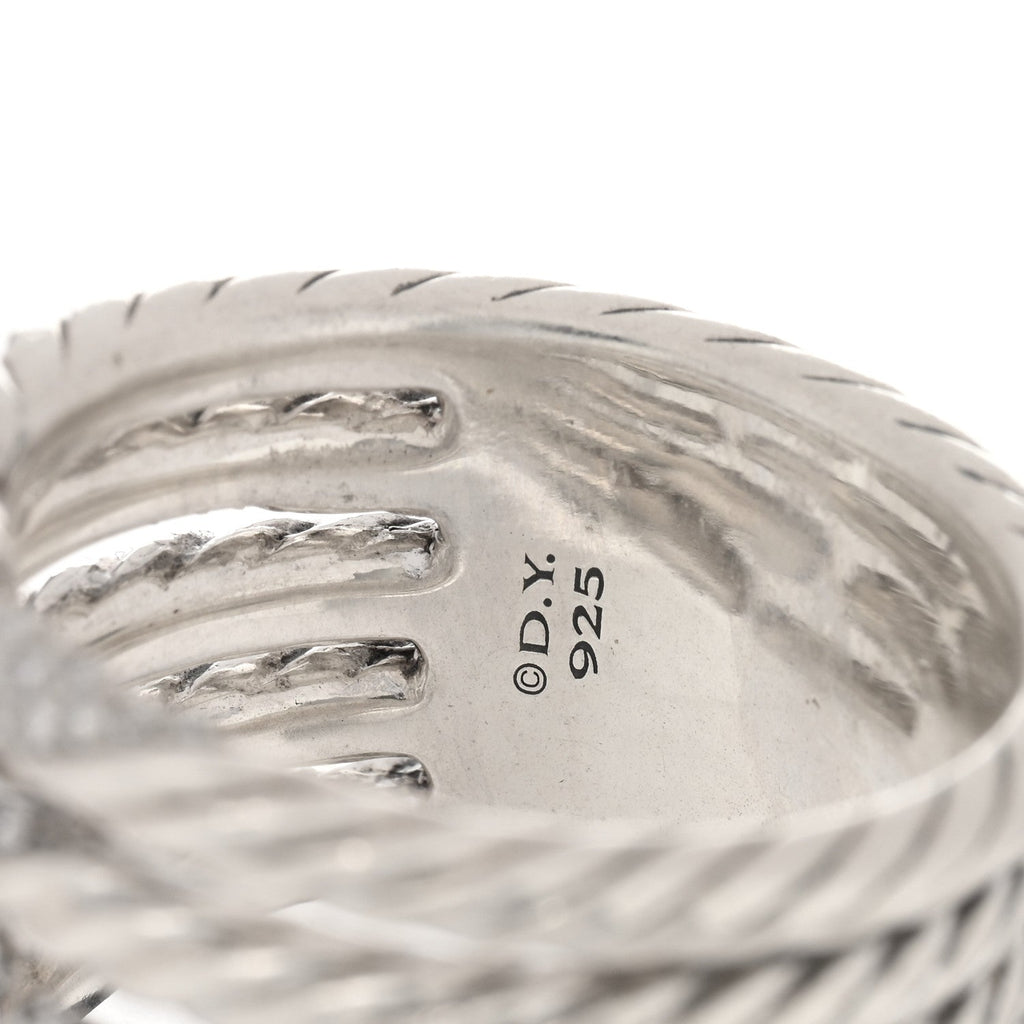 DAVID YURMAN STERLING SILVER DIAMOND WILLOW FIVE ROW RING