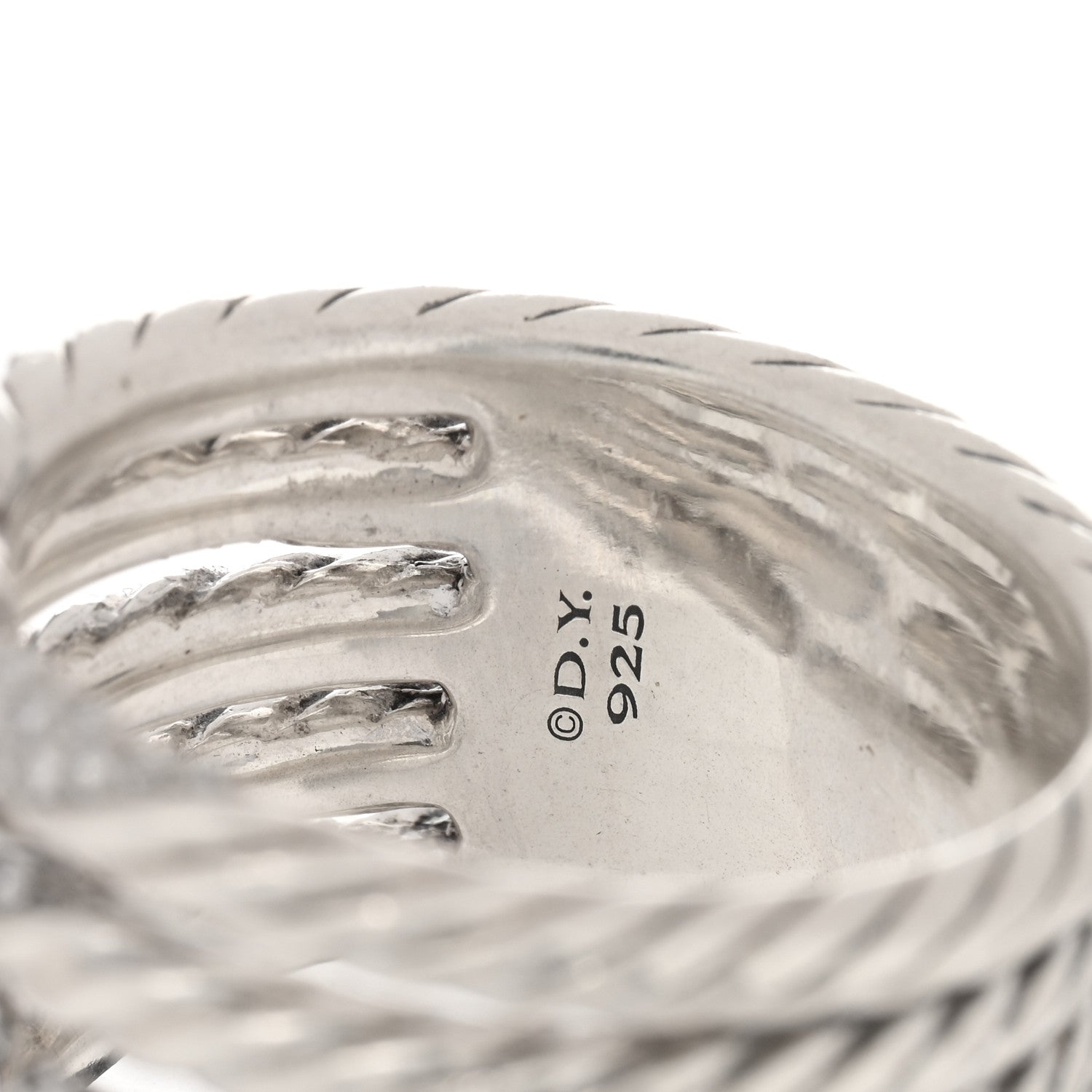 DAVID YURMAN STERLING SILVER DIAMOND WILLOW FIVE ROW RING