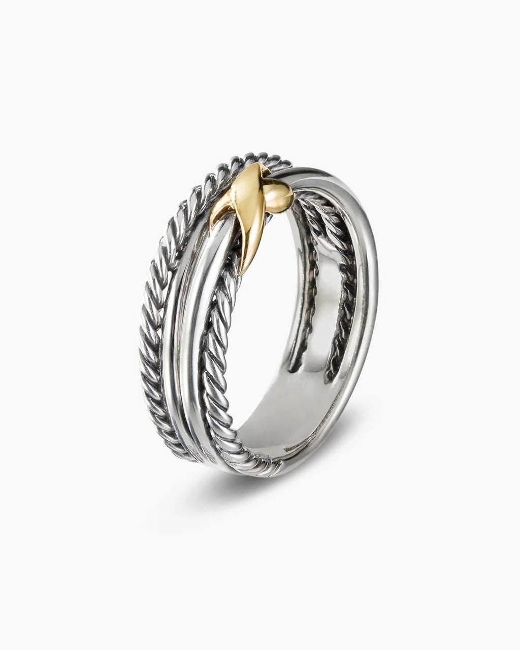 DAVID YURMAN X CROSSOVER STERLING SILVER 18K GOLD RING