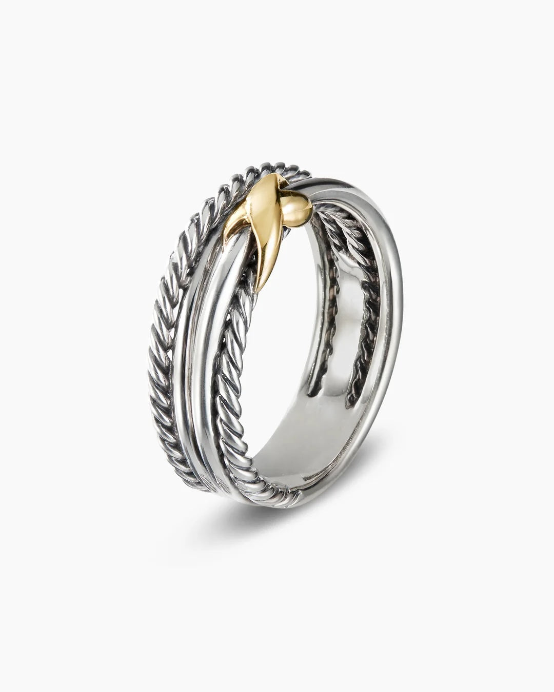 DAVID YURMAN X CROSSOVER STERLING SILVER 18K GOLD RING