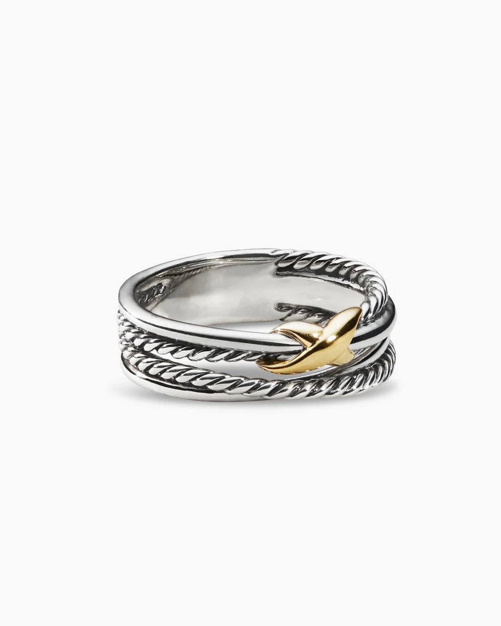 DAVID YURMAN X CROSSOVER STERLING SILVER 18K GOLD RING