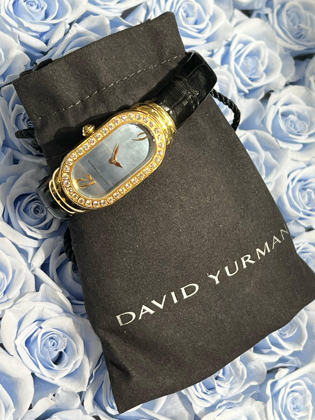 DAVID YURMAN 18K GOLD MADISON DIAMOND BEZEL WATCH