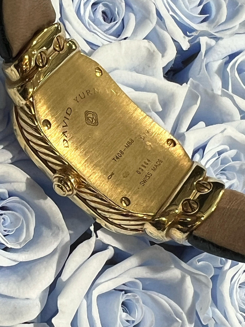 DAVID YURMAN 18K GOLD MADISON DIAMOND BEZEL WATCH