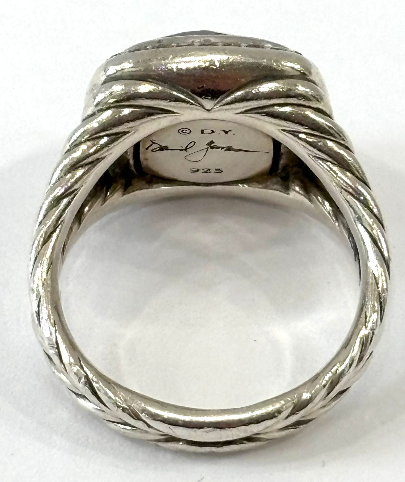 DY STERLING SILVER BLACK ORCHID & DIAMOND ALBION RING