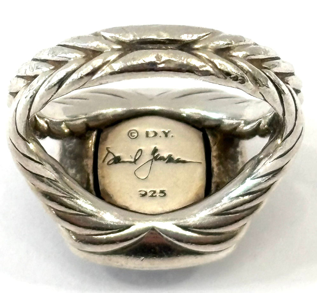 DY STERLING SILVER BLACK ORCHID & DIAMOND ALBION RING