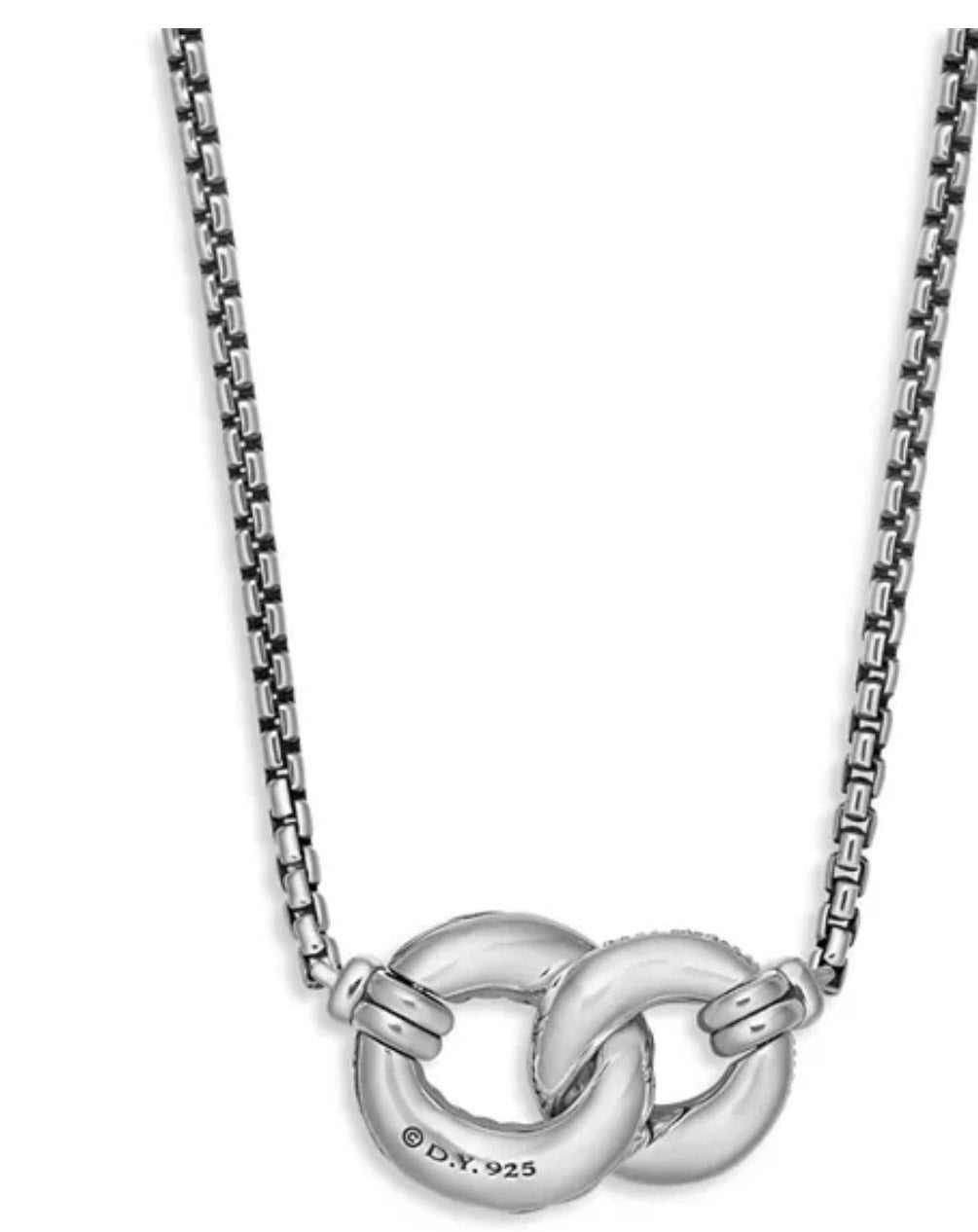 DAVID YURMAN BELMONT® CURB LINK STERLING SILVER DIAMOND NECKLACE