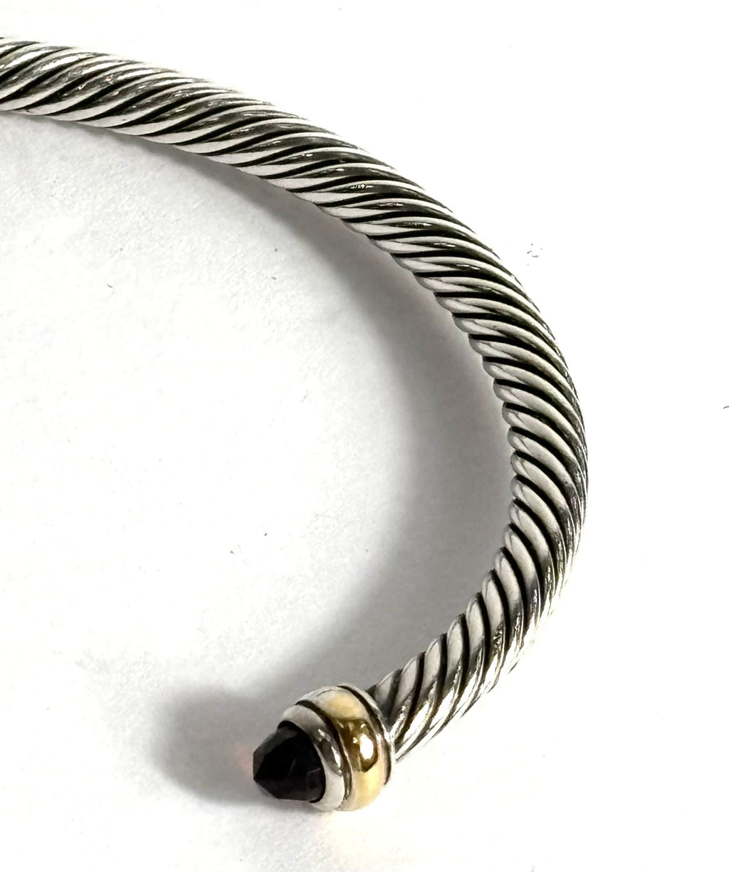 DAVID YURMAN CLASSIC CABLE BRACELET WITH GARNET AND 14K YELLOW GOLD