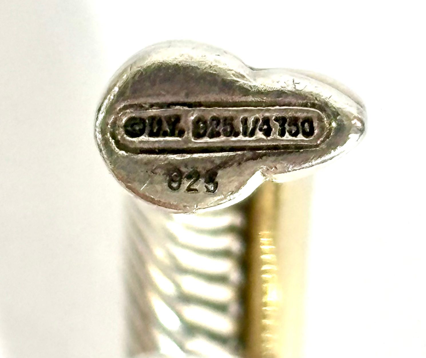 DAVID YURMAN CROSSOVER STERLING SILVER 18K GOLD CUFF BRACELET