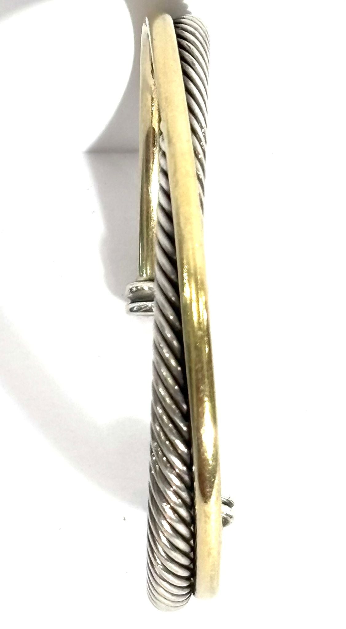 DAVID YURMAN CROSSOVER STERLING SILVER 18K GOLD CUFF BRACELET