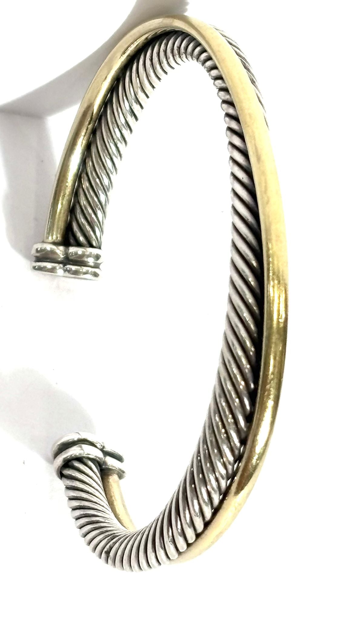 DAVID YURMAN CROSSOVER STERLING SILVER 18K GOLD CUFF BRACELET