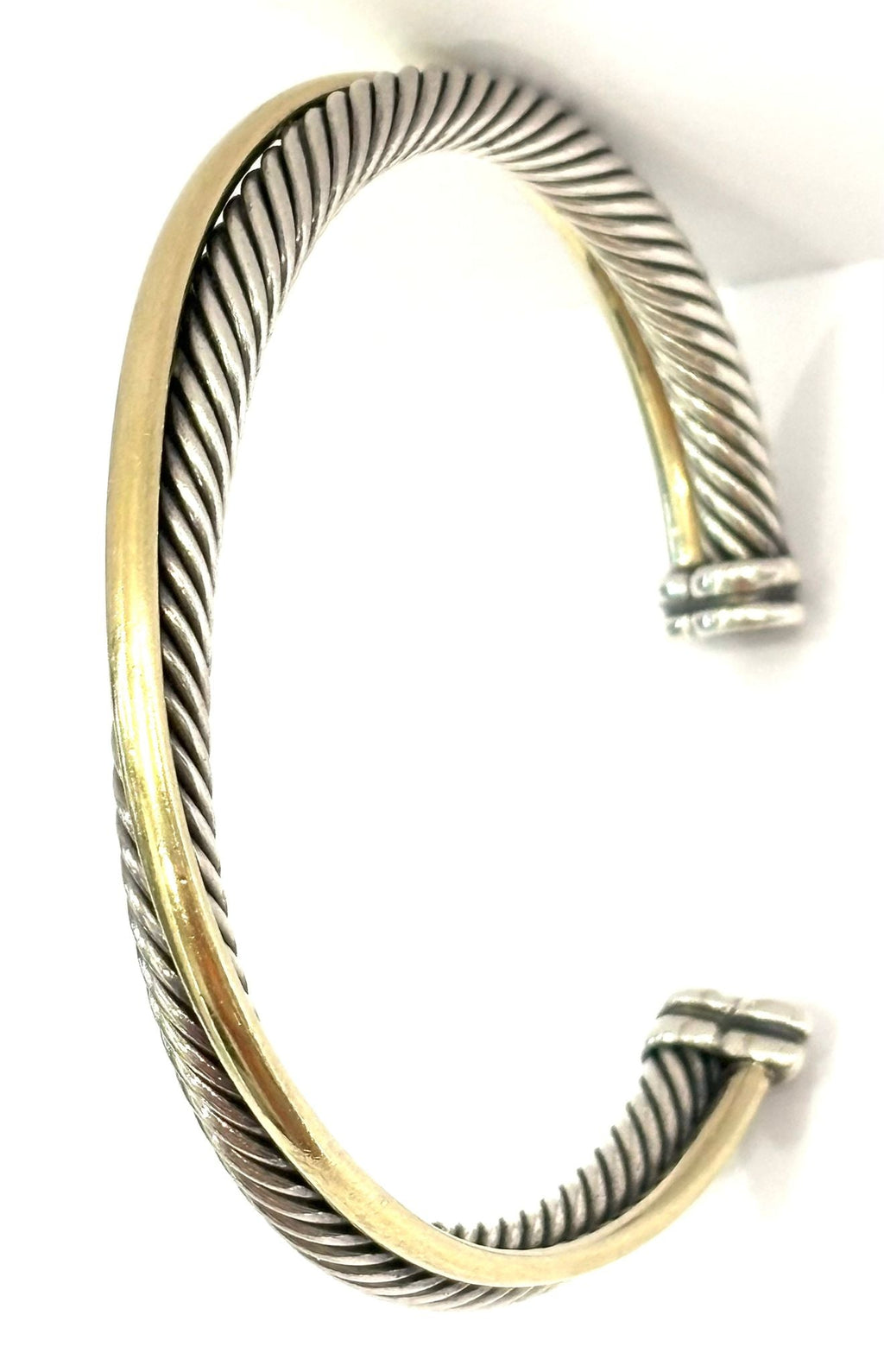 DAVID YURMAN CROSSOVER STERLING SILVER 18K GOLD CUFF BRACELET