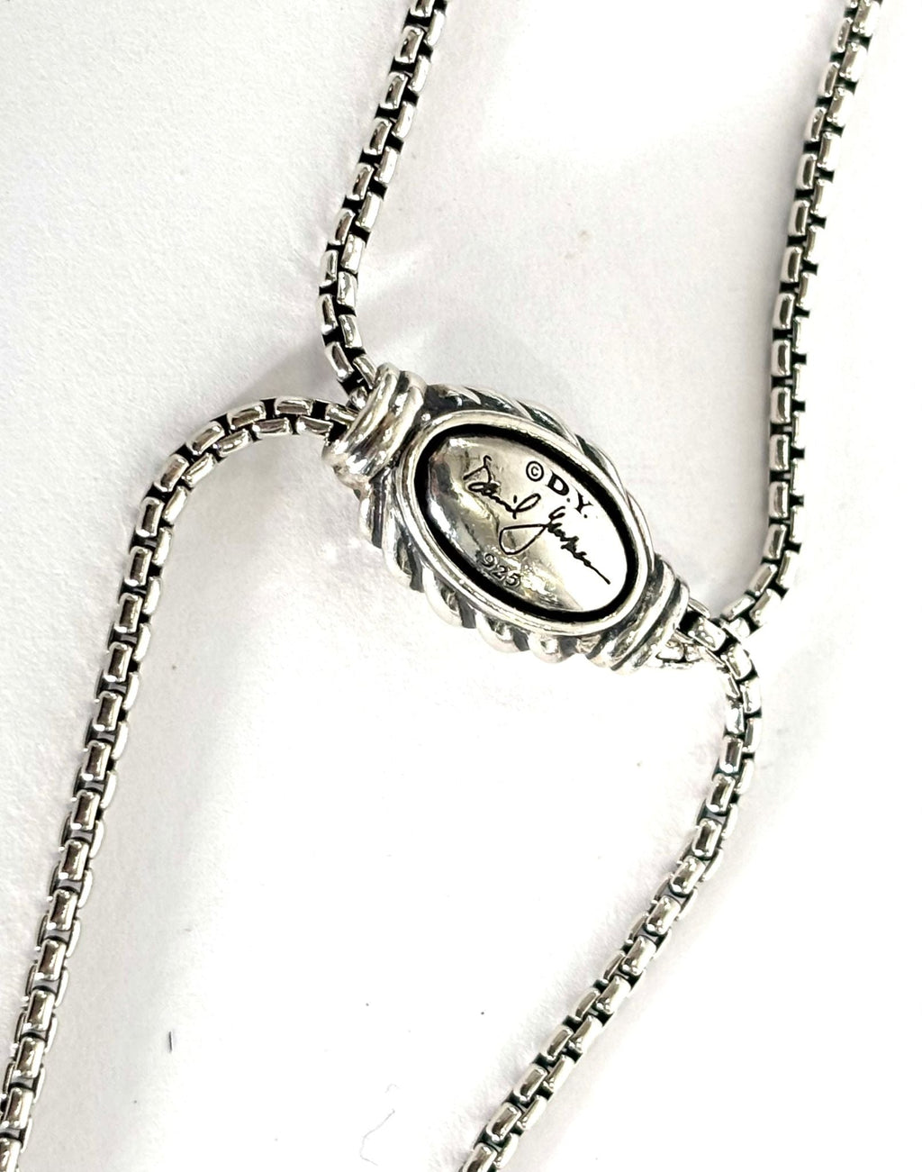 DY STERLING SILVER 14K GOLD CROSSOVER PENDANT NECKLACE