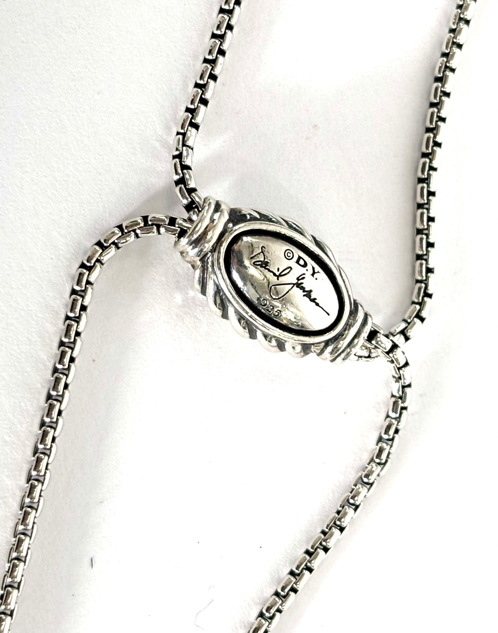 DY STERLING SILVER 14K GOLD CROSSOVER PENDANT NECKLACE