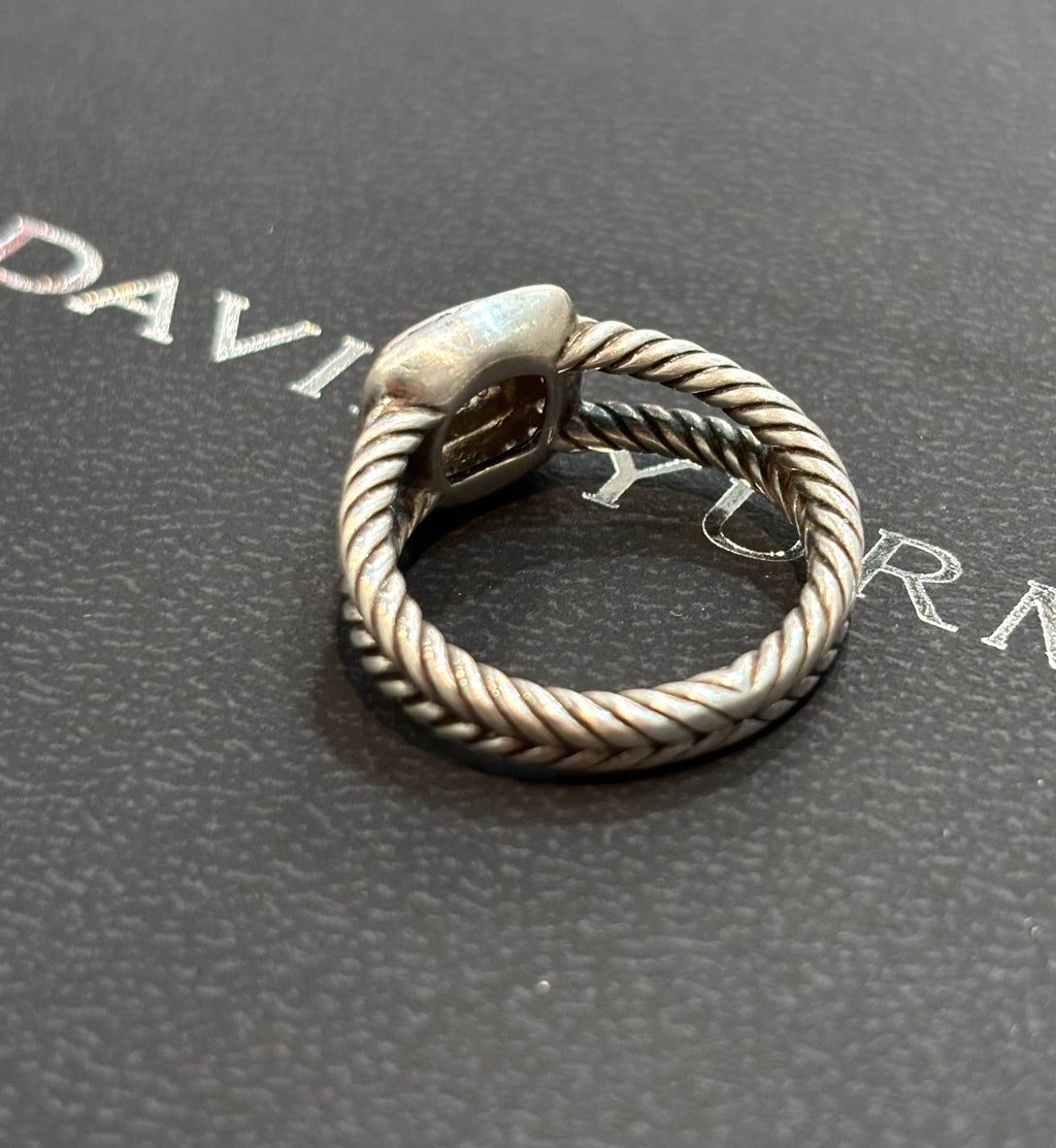 DY STERLING SILVER PAVE DIAMONDS PETITE ALBION RING