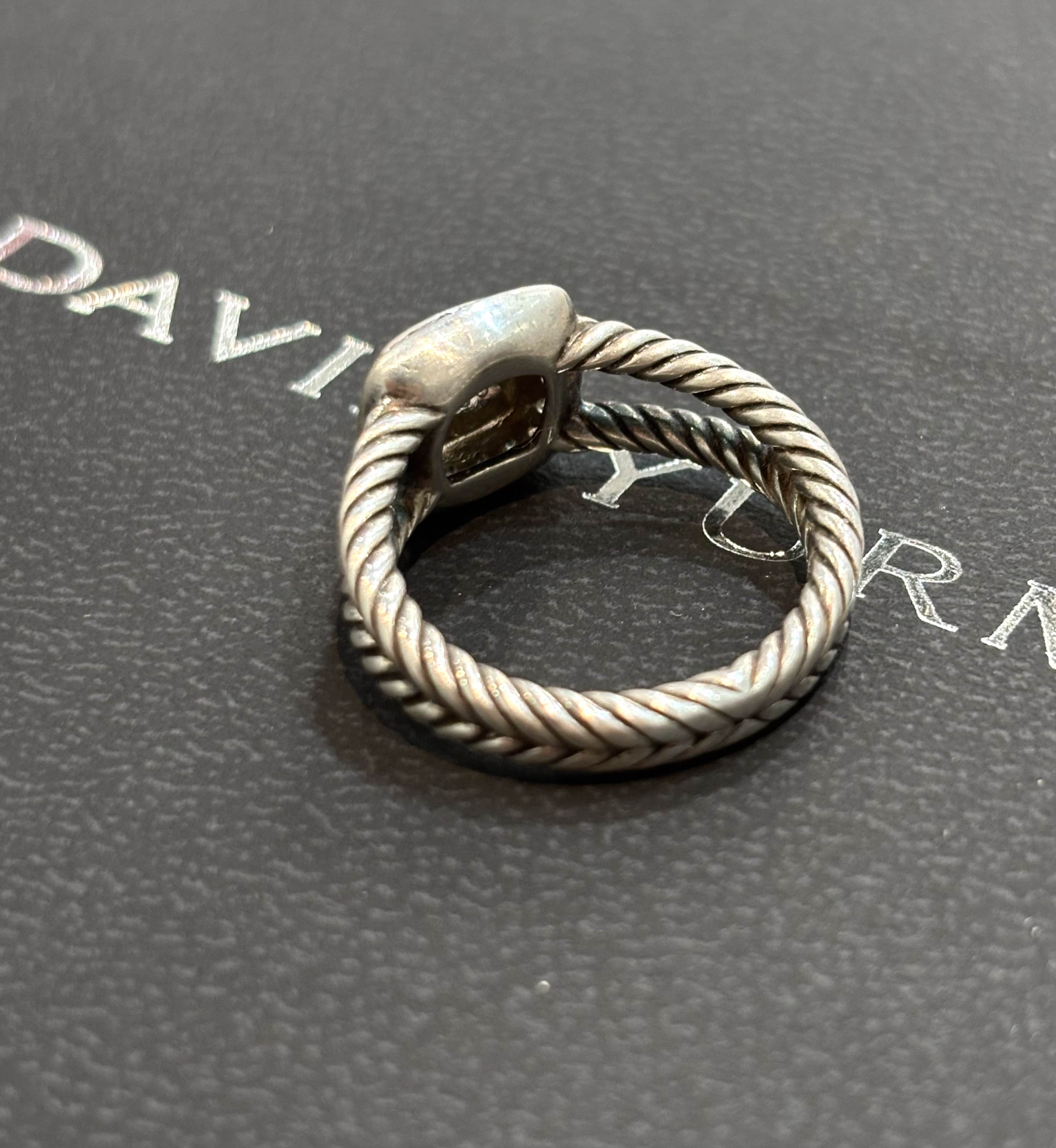 DY STERLING SILVER PAVE DIAMONDS PETITE ALBION RING