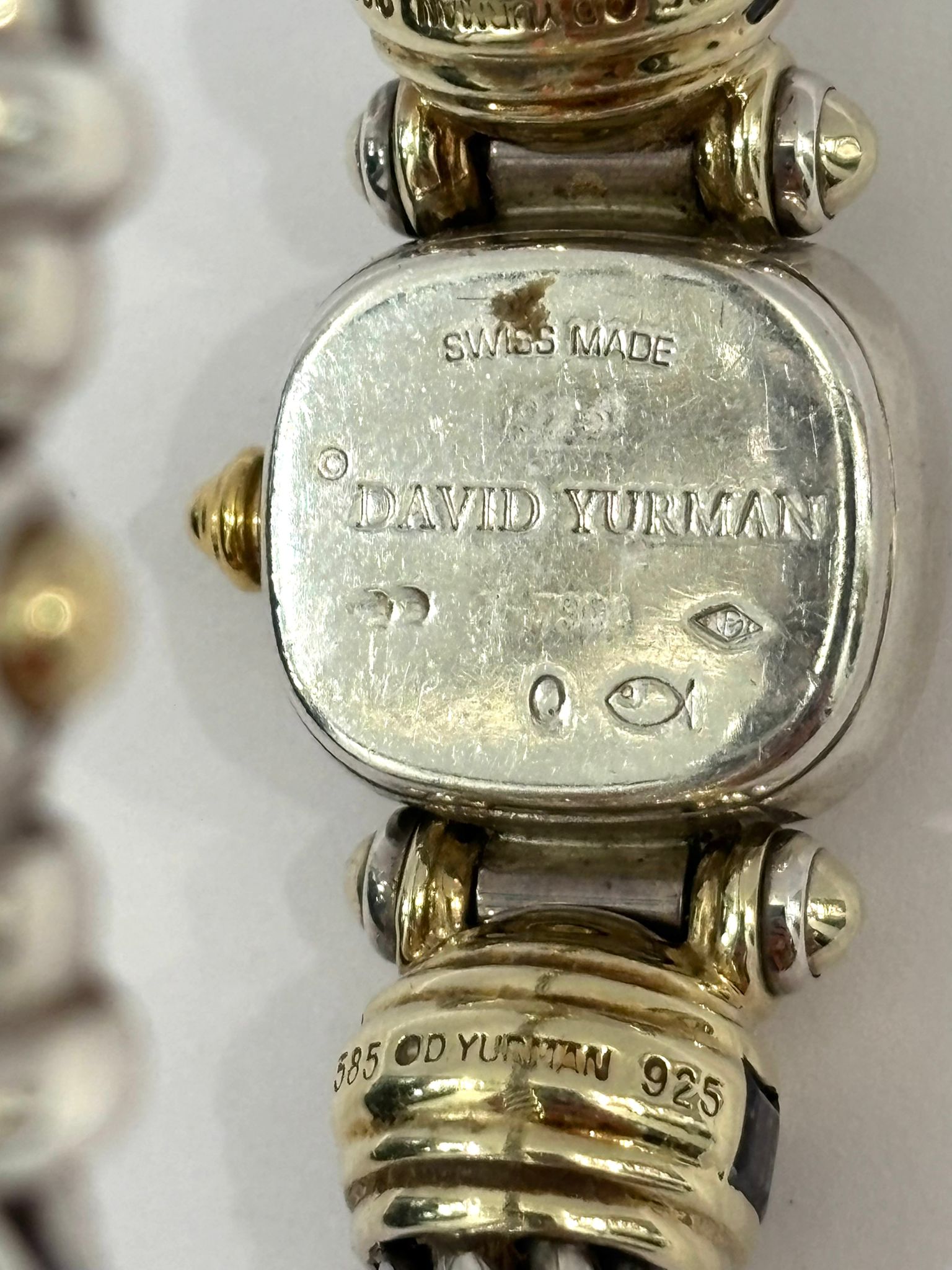 DAVID YURMAN SILVER QUEEN 14K GOLD WATCH