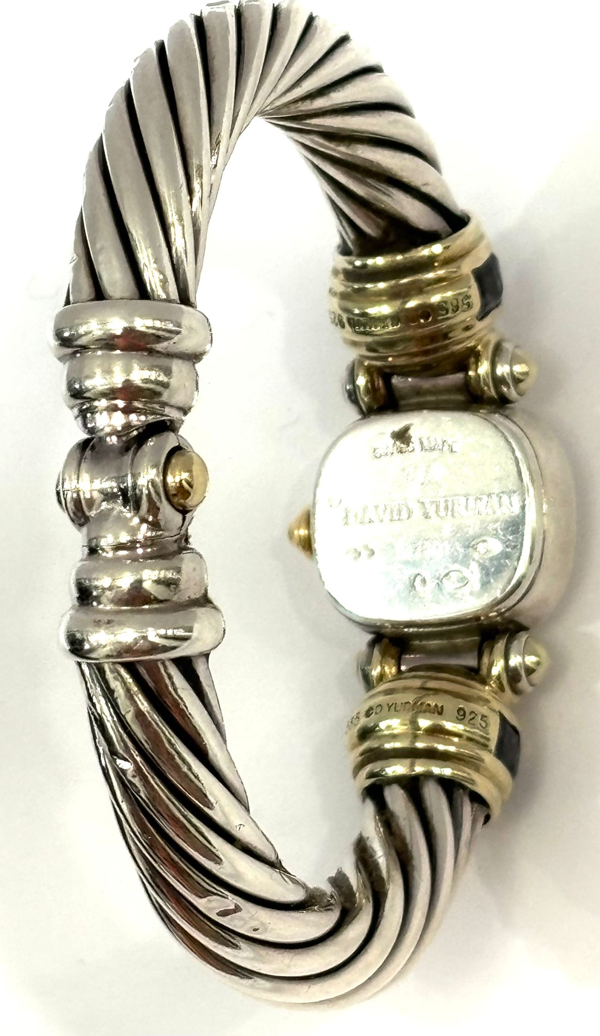 DAVID YURMAN SILVER QUEEN 14K GOLD WATCH