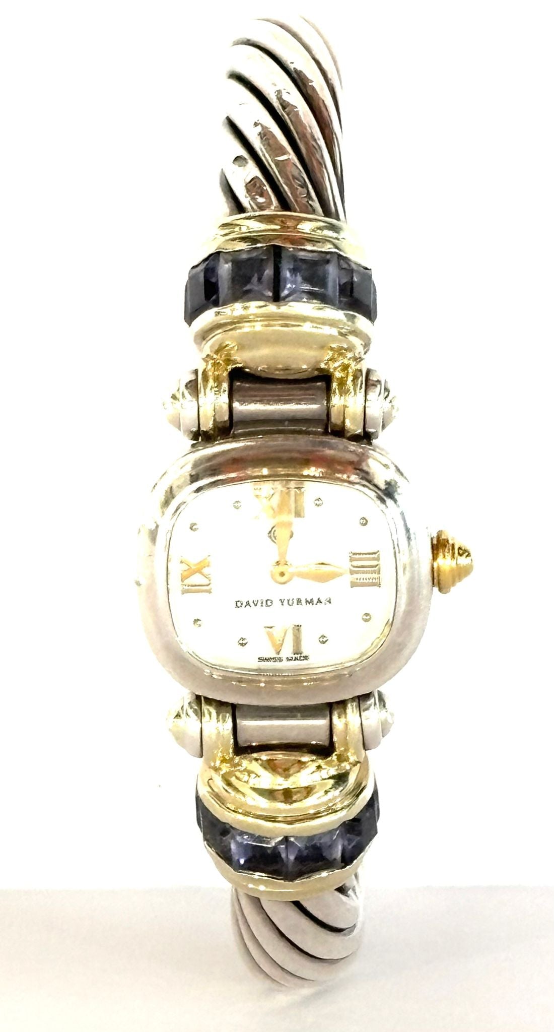 DAVID YURMAN SILVER QUEEN 14K GOLD WATCH