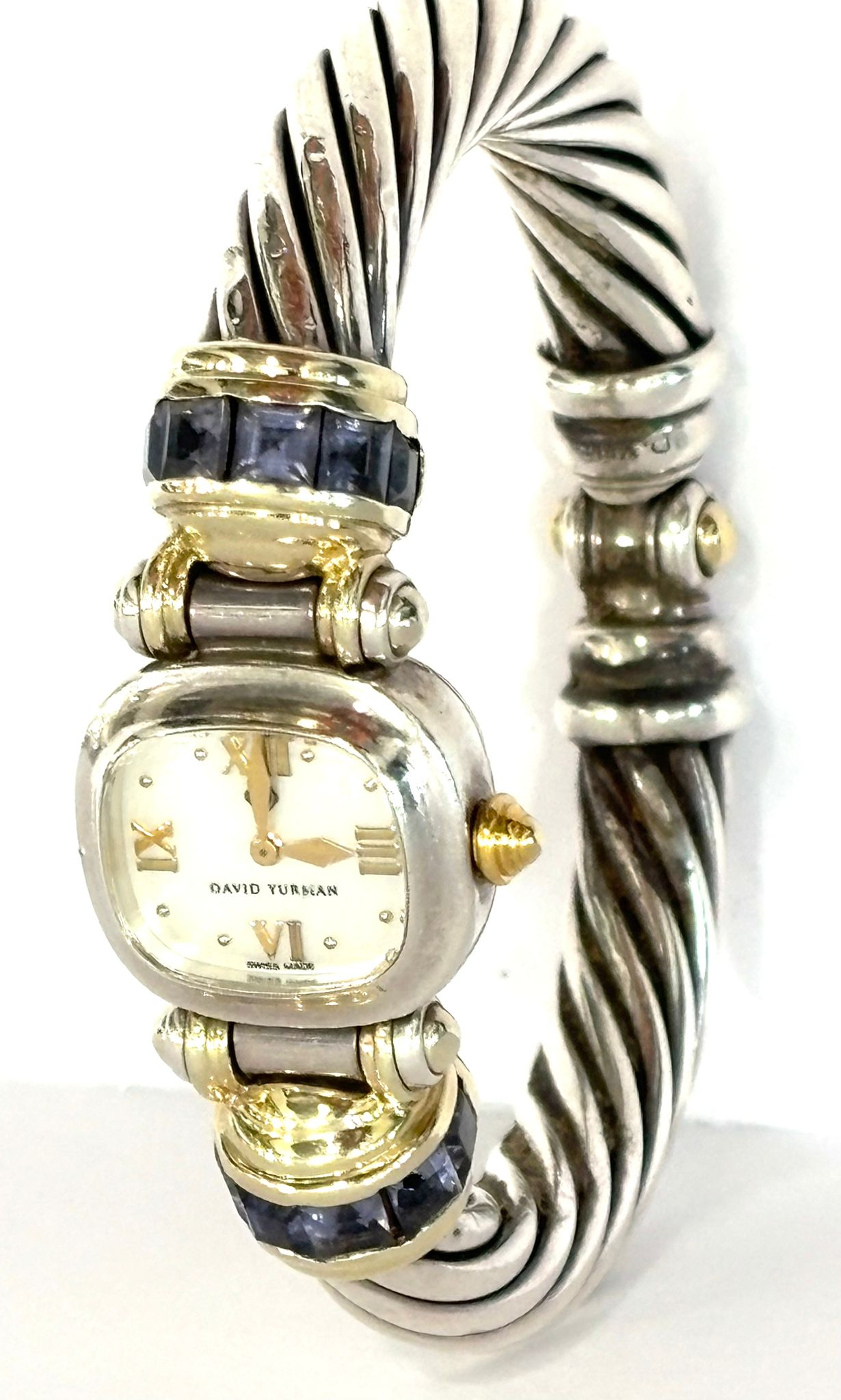 DAVID YURMAN SILVER QUEEN 14K GOLD WATCH