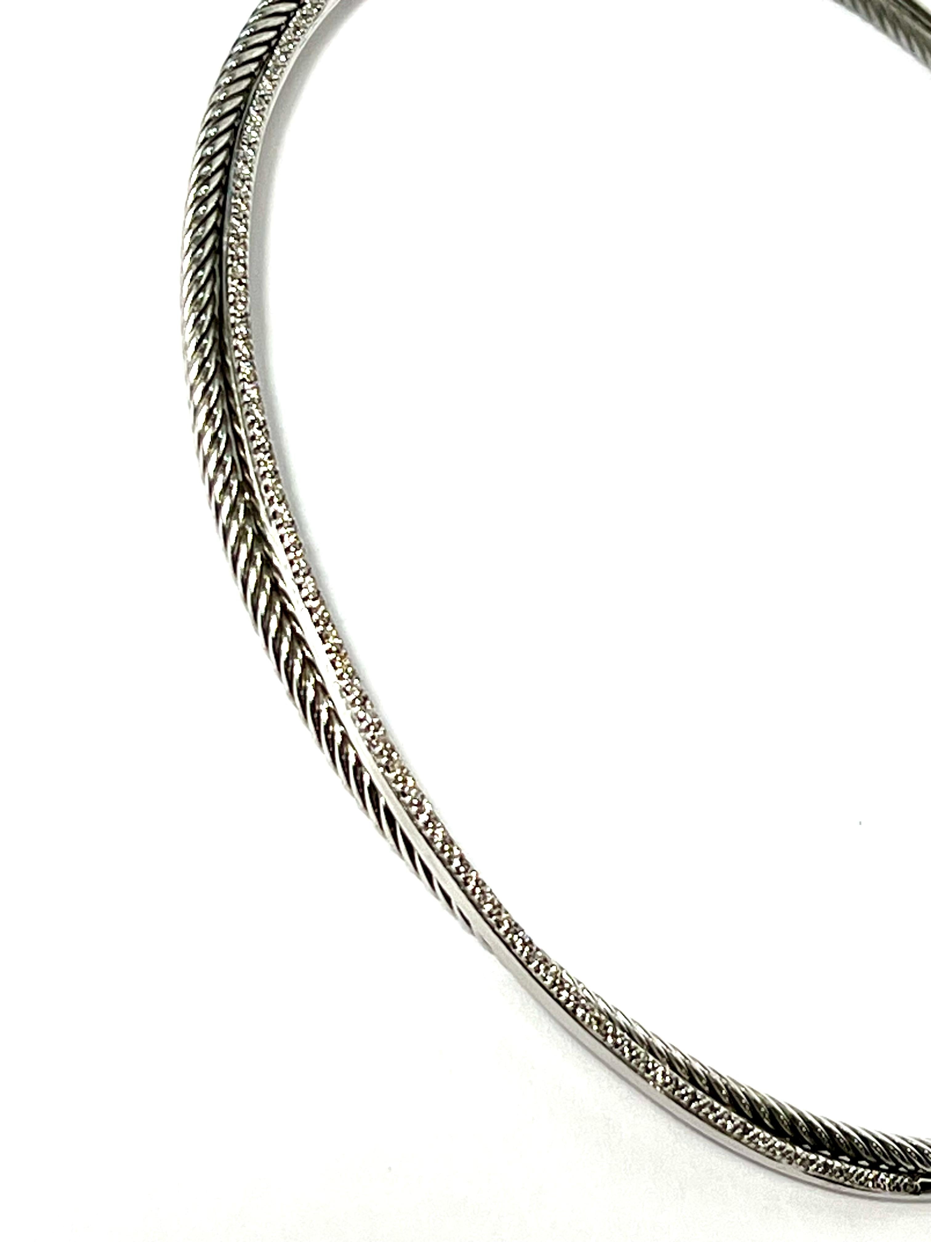 DAVID YURMAN STERLING SILVER 925 DIAMOND CROSSOVER COLLECTION NECKLACE