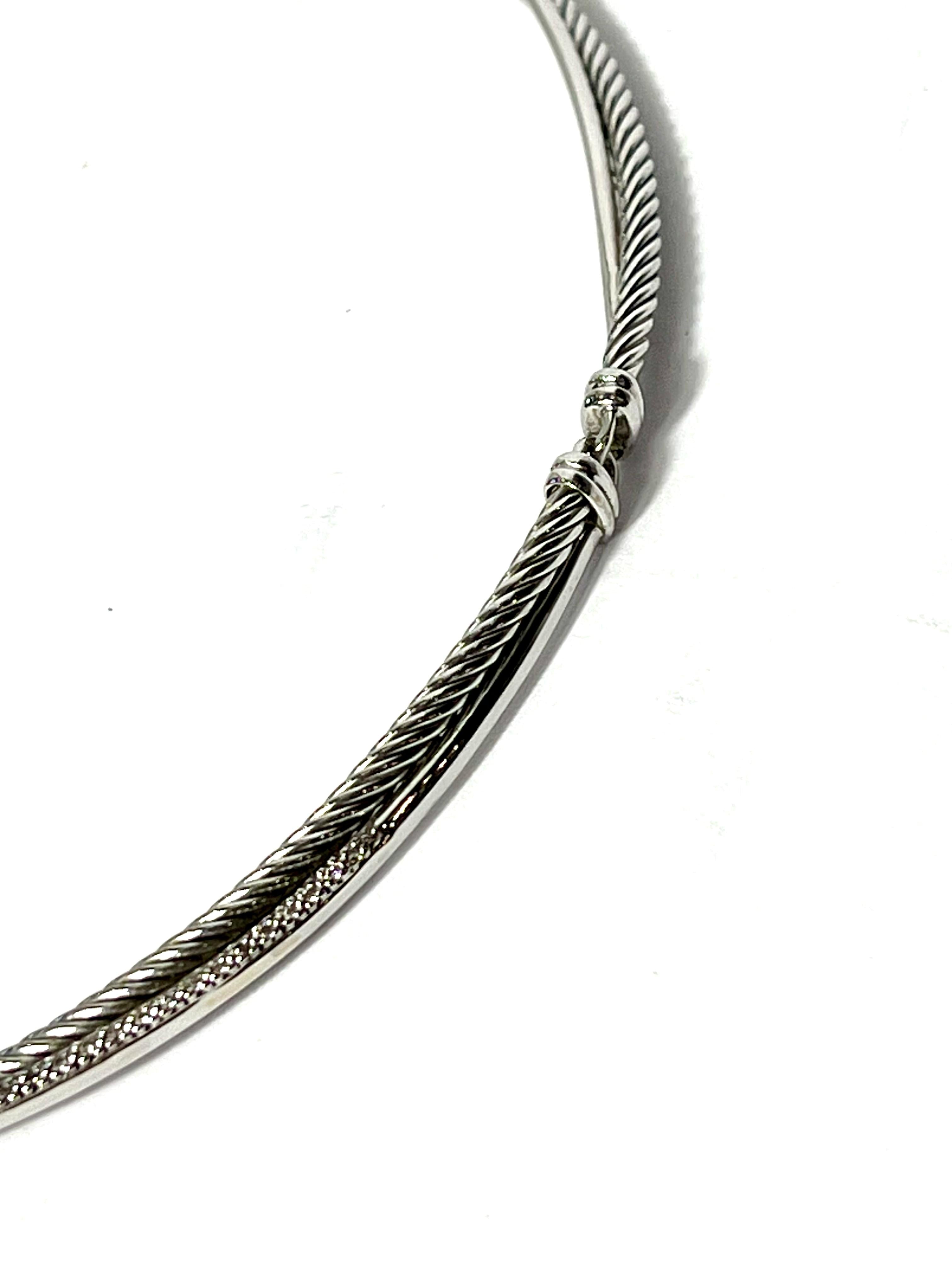 DAVID YURMAN STERLING SILVER 925 DIAMOND CROSSOVER COLLECTION NECKLACE