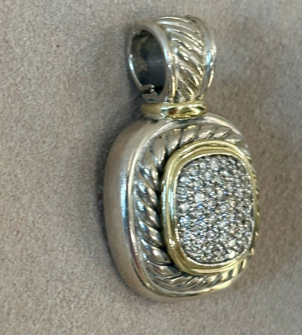 DY STERLING SILVER DIAMONDS 18K YELLOW GOLD ALBION® ENHANCER PENDANT