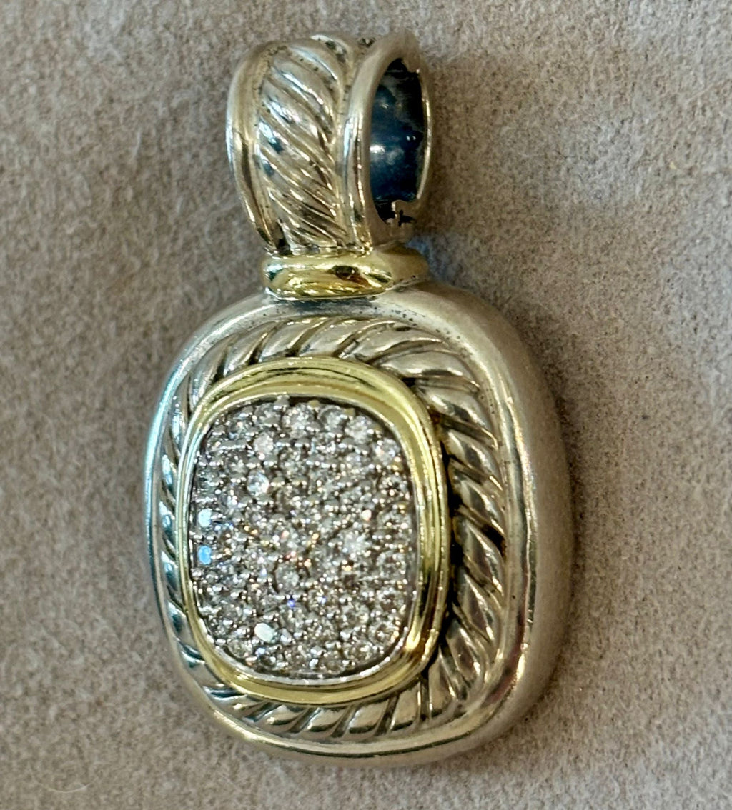 DY STERLING SILVER DIAMONDS 18K YELLOW GOLD ALBION® ENHANCER PENDANT