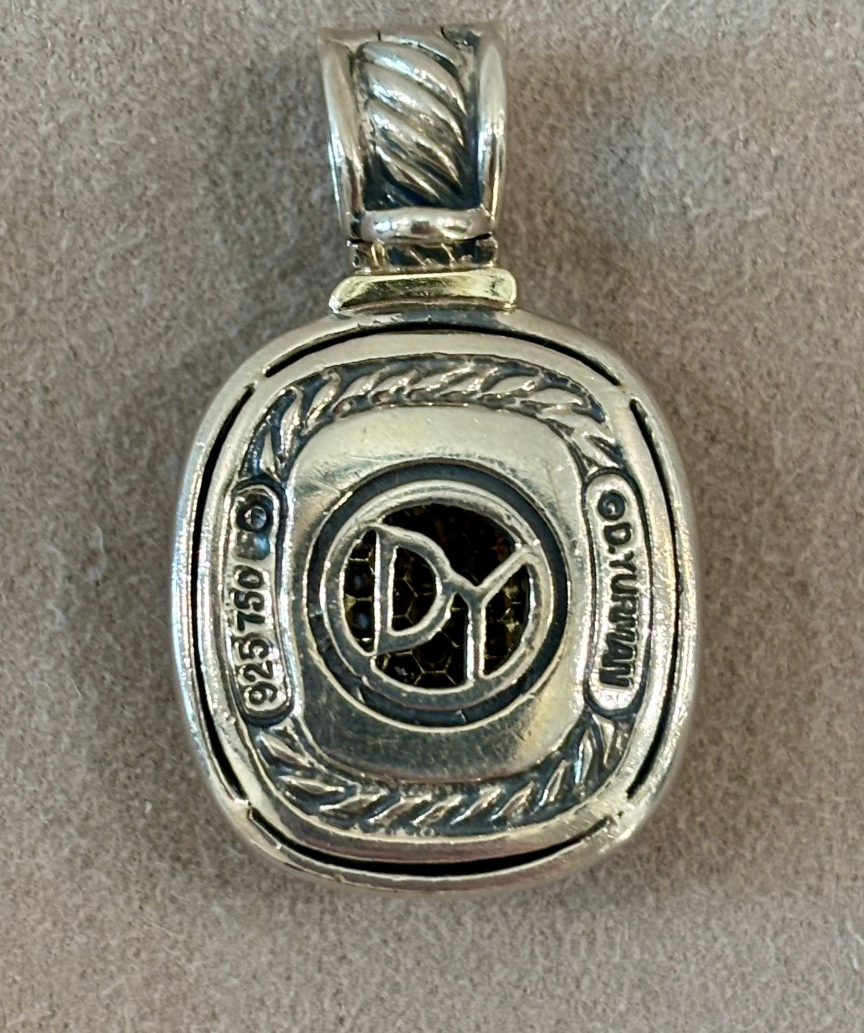DY STERLING SILVER DIAMONDS 18K YELLOW GOLD ALBION® ENHANCER PENDANT