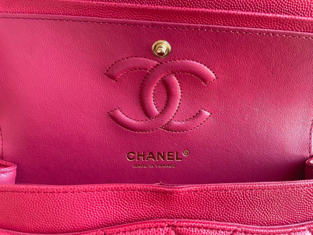 Chanel Red Timeless Flap Bag Caviar Leather Small Size