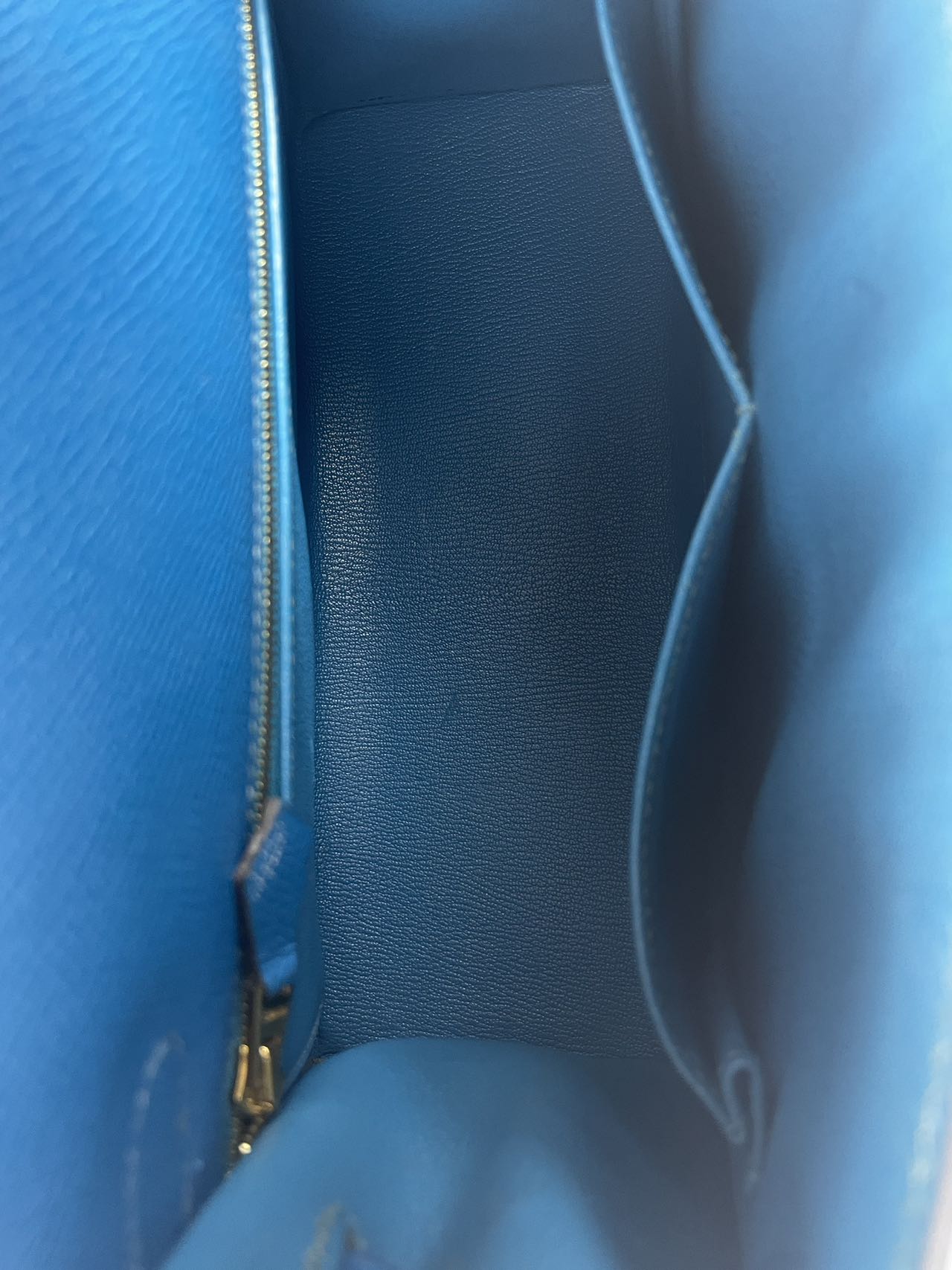 Hermes Kelly Sellier Bag 28cm In Blue Epsom Leather With Gold Hardware