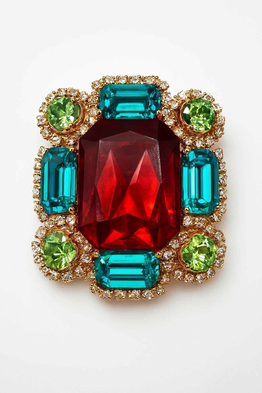 Chanel Vintage 1995P Baroque Gripoix Rhinestone Brooch