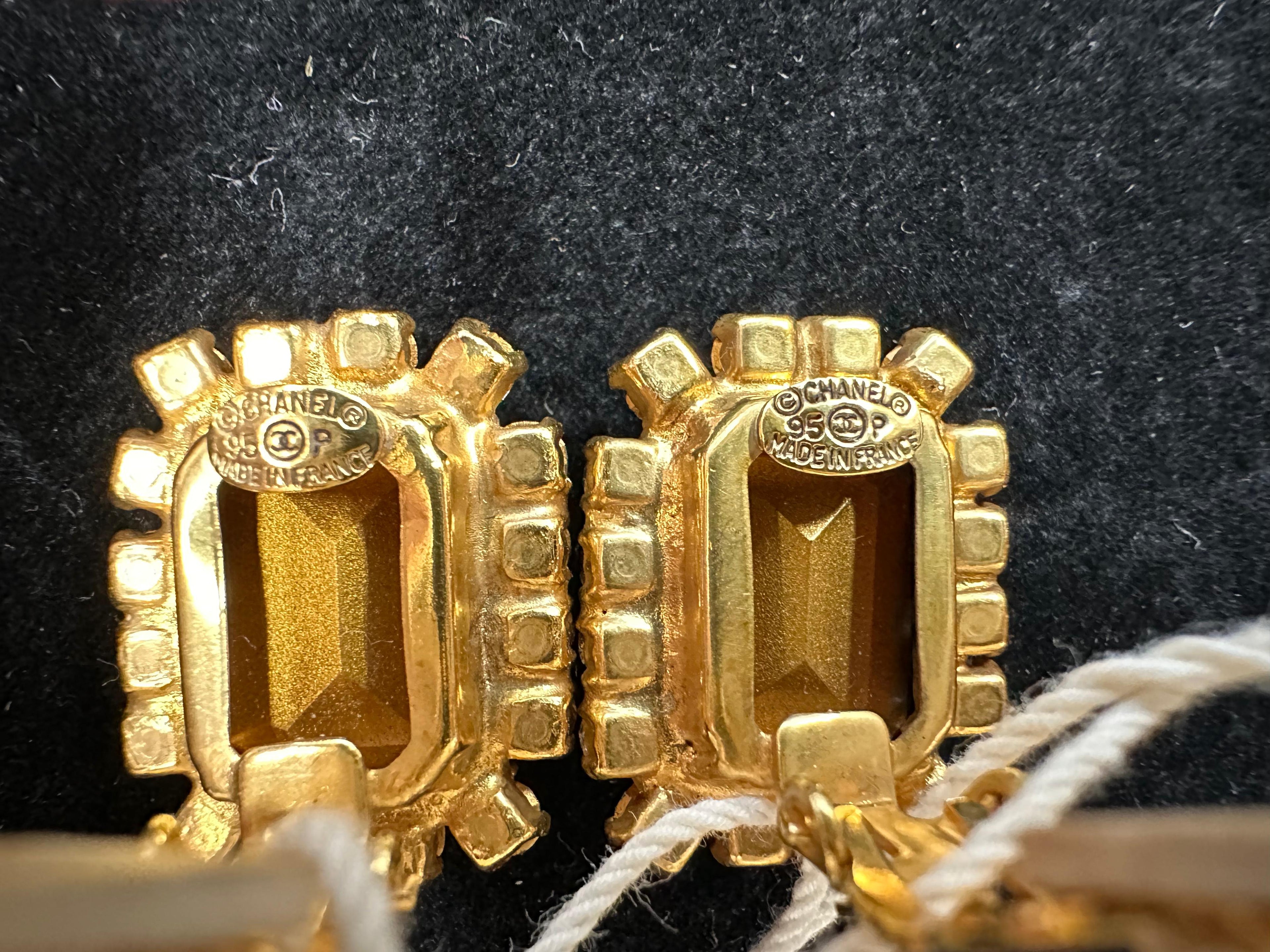 Rare Chanel Vintage 95P Pink Rhinestone Barbie Earrings