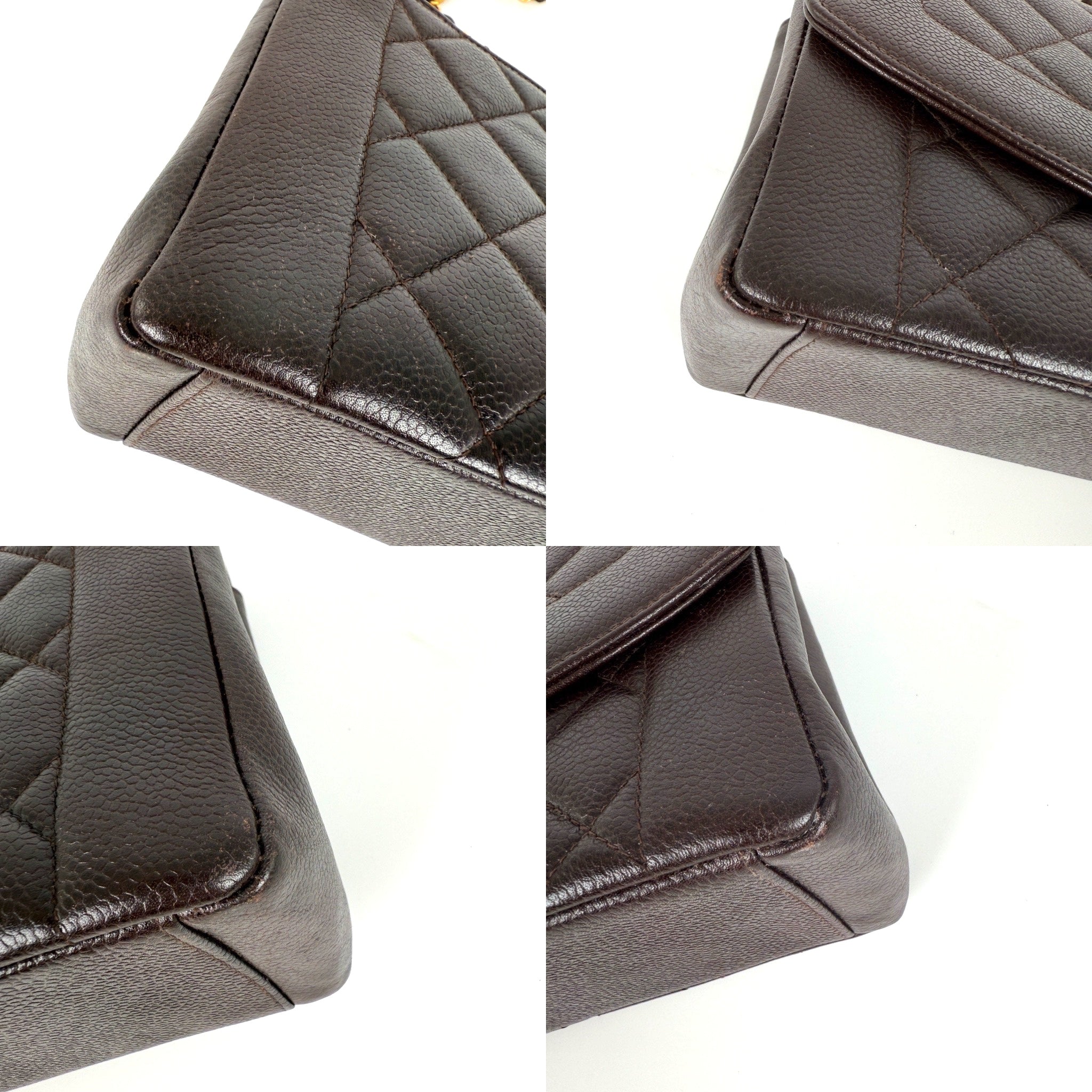 Vintage CHANEL Diana Medium Brown Caviar Quilted Leather Crossbody Flap Bag