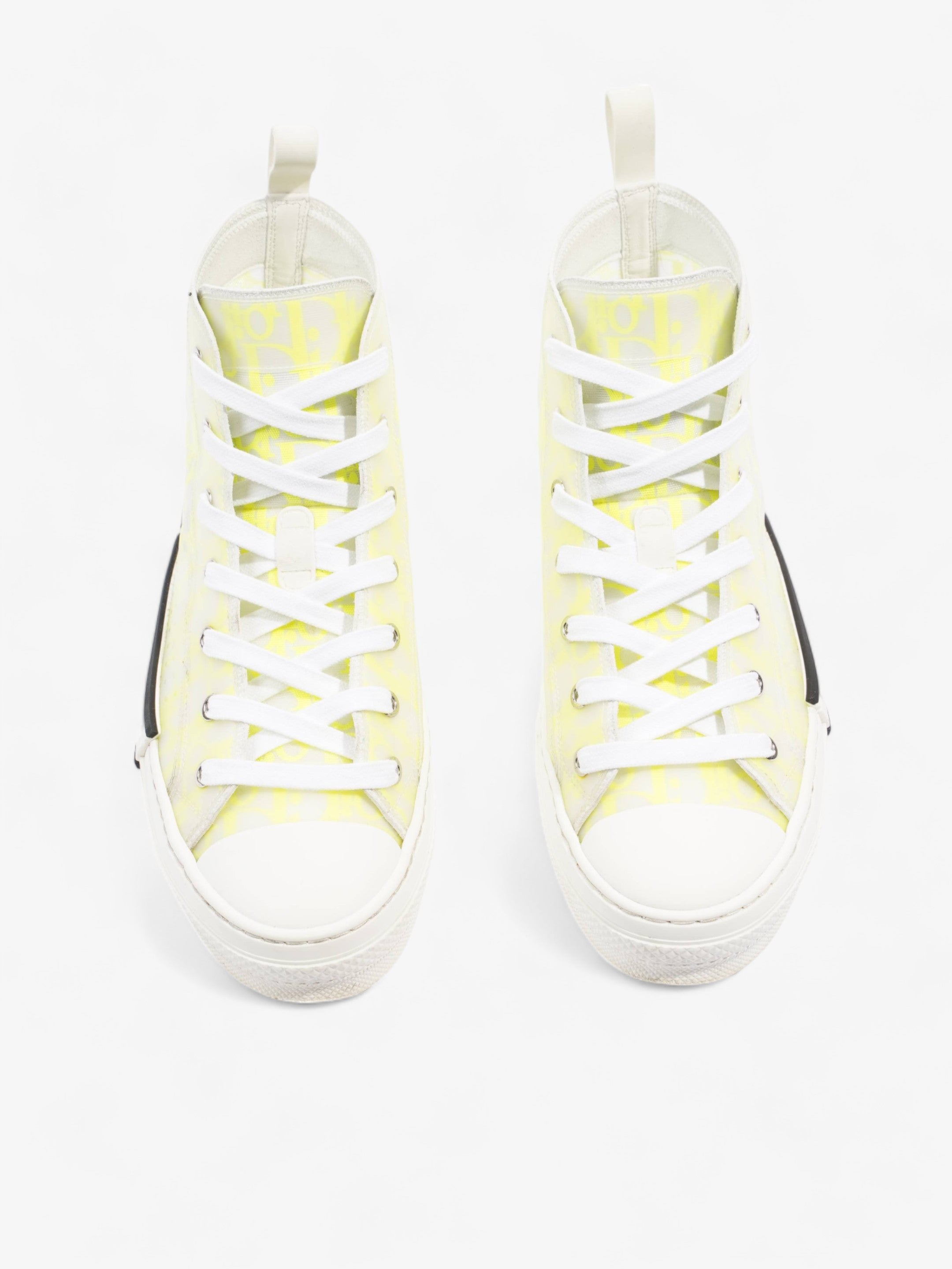Christian Dior B23 High Top Neon Yellow / White Canvas EU 41 UK 7