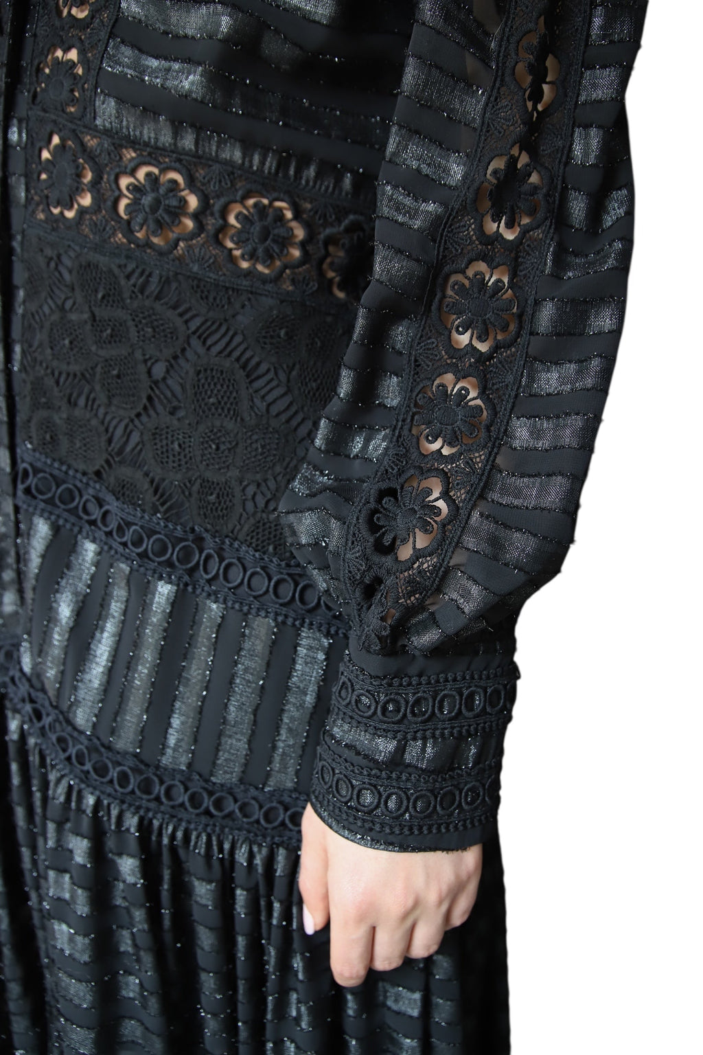 Martha Medeiros Black Embroidered Gown - BR 44 / US 10