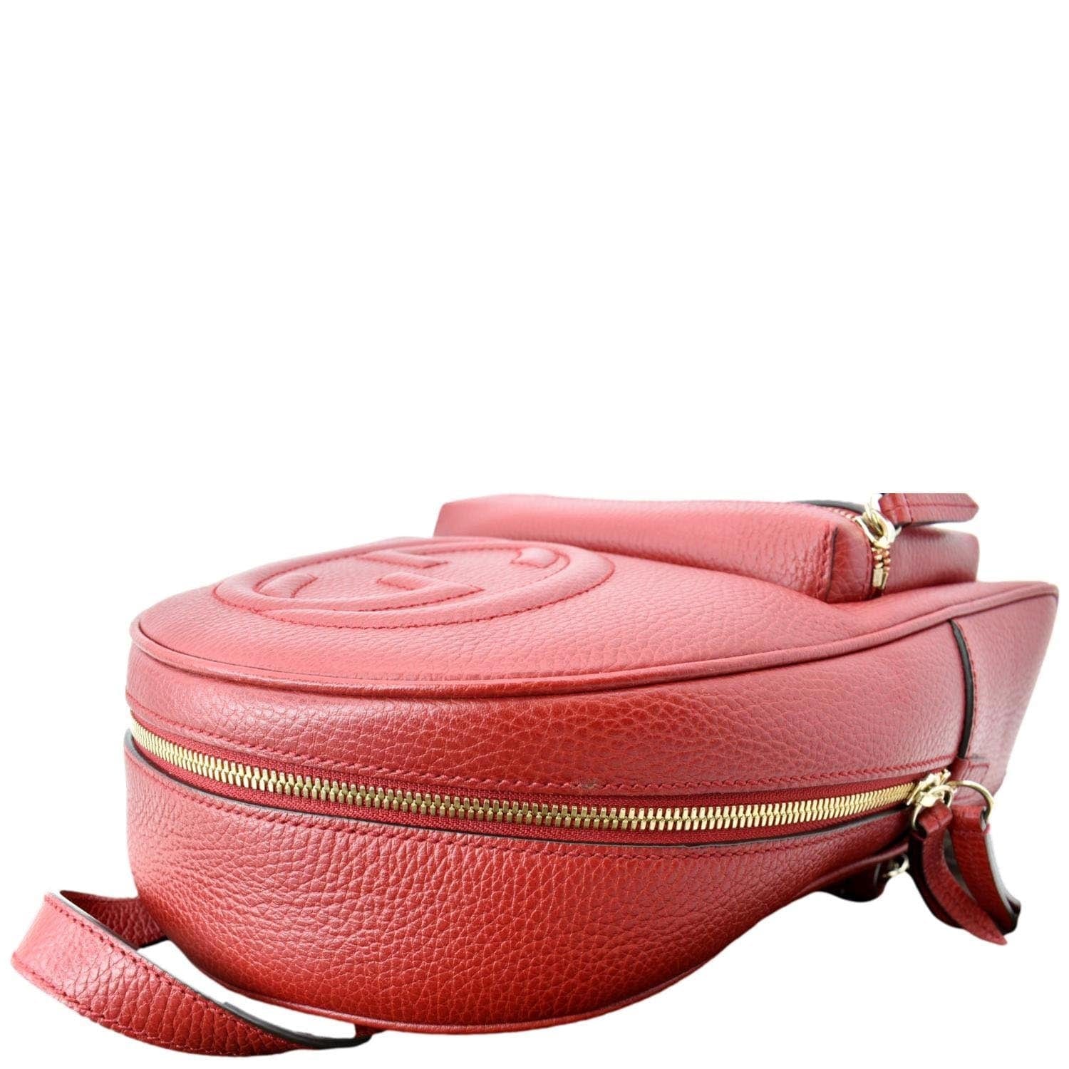 GUCCI Soho Leather Chain Backpack Red 536192