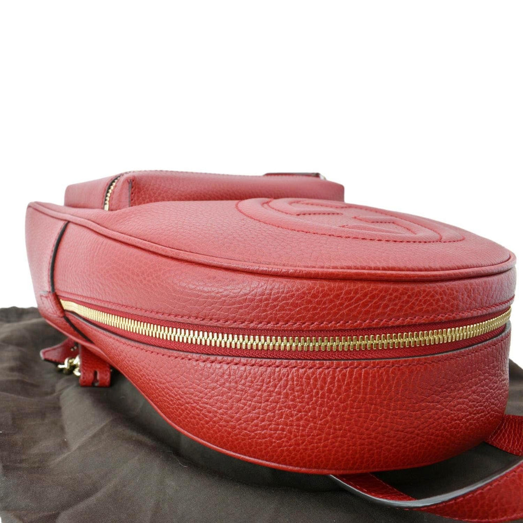 GUCCI Soho Leather Chain Backpack Red 536192