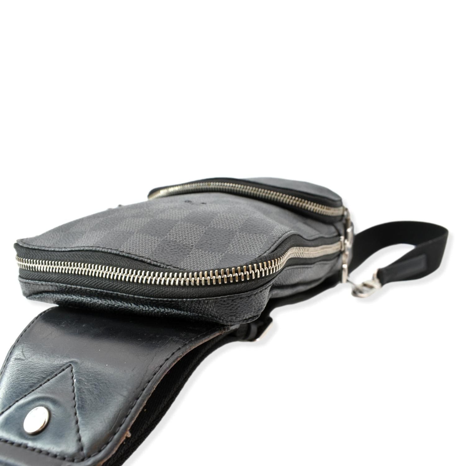 LOUIS VUITTON Avenue Sling Damier Graphite Backpack Bag Black