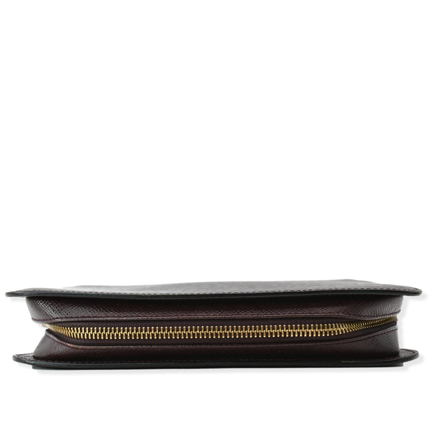 LOUIS VUITTON Orsay Taiga Leather Clutch Bag Purple