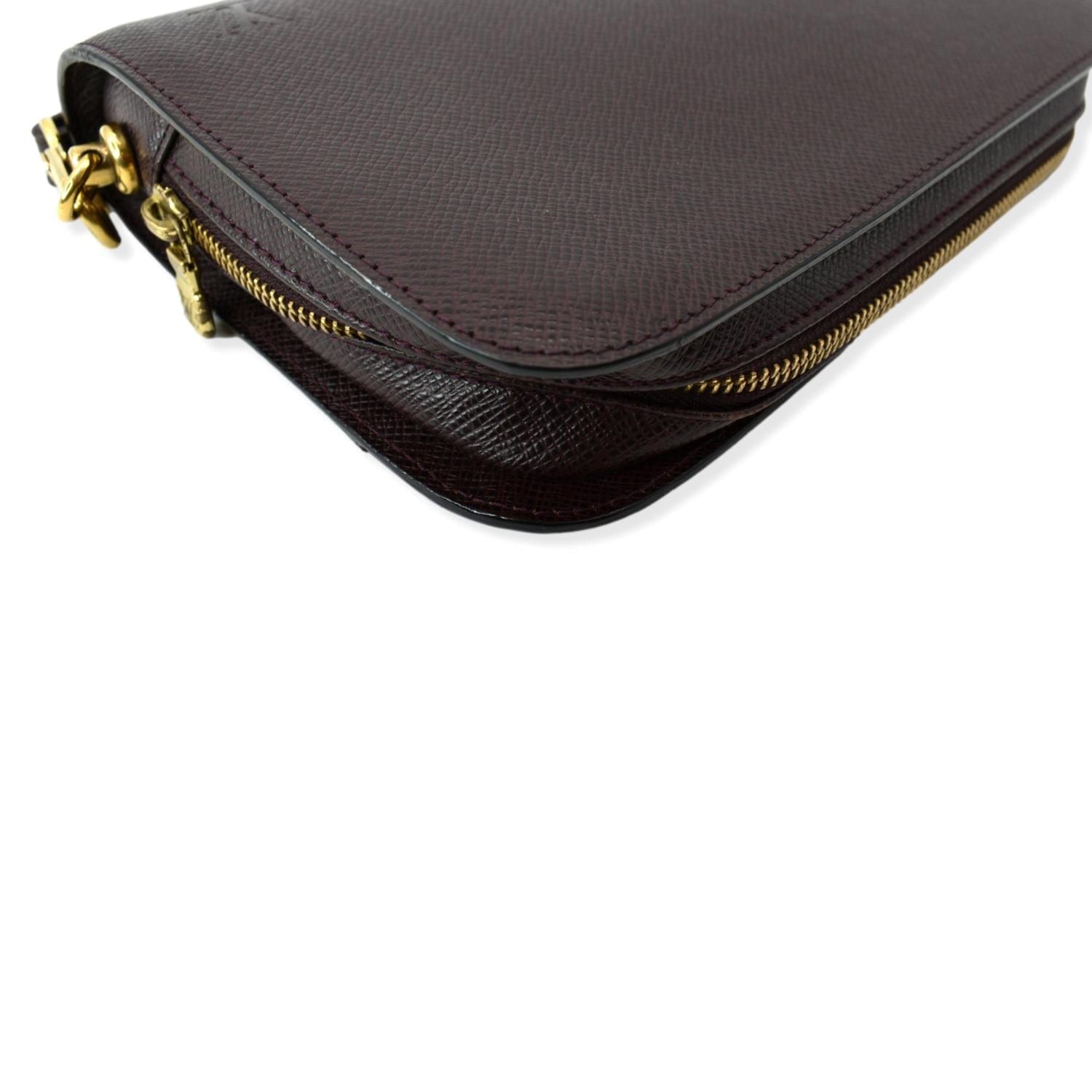 LOUIS VUITTON Orsay Taiga Leather Clutch Bag Purple