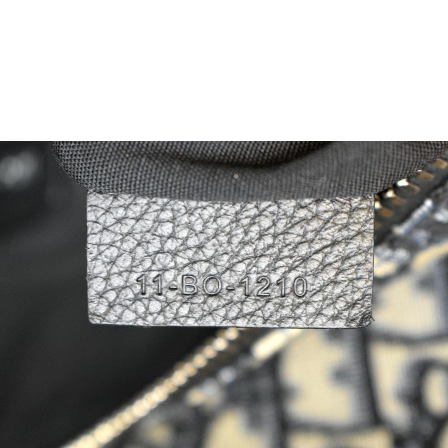 CHRISTIAN DIOR Saddle Oblique Jacquard Crossbody Bag Navy Grey