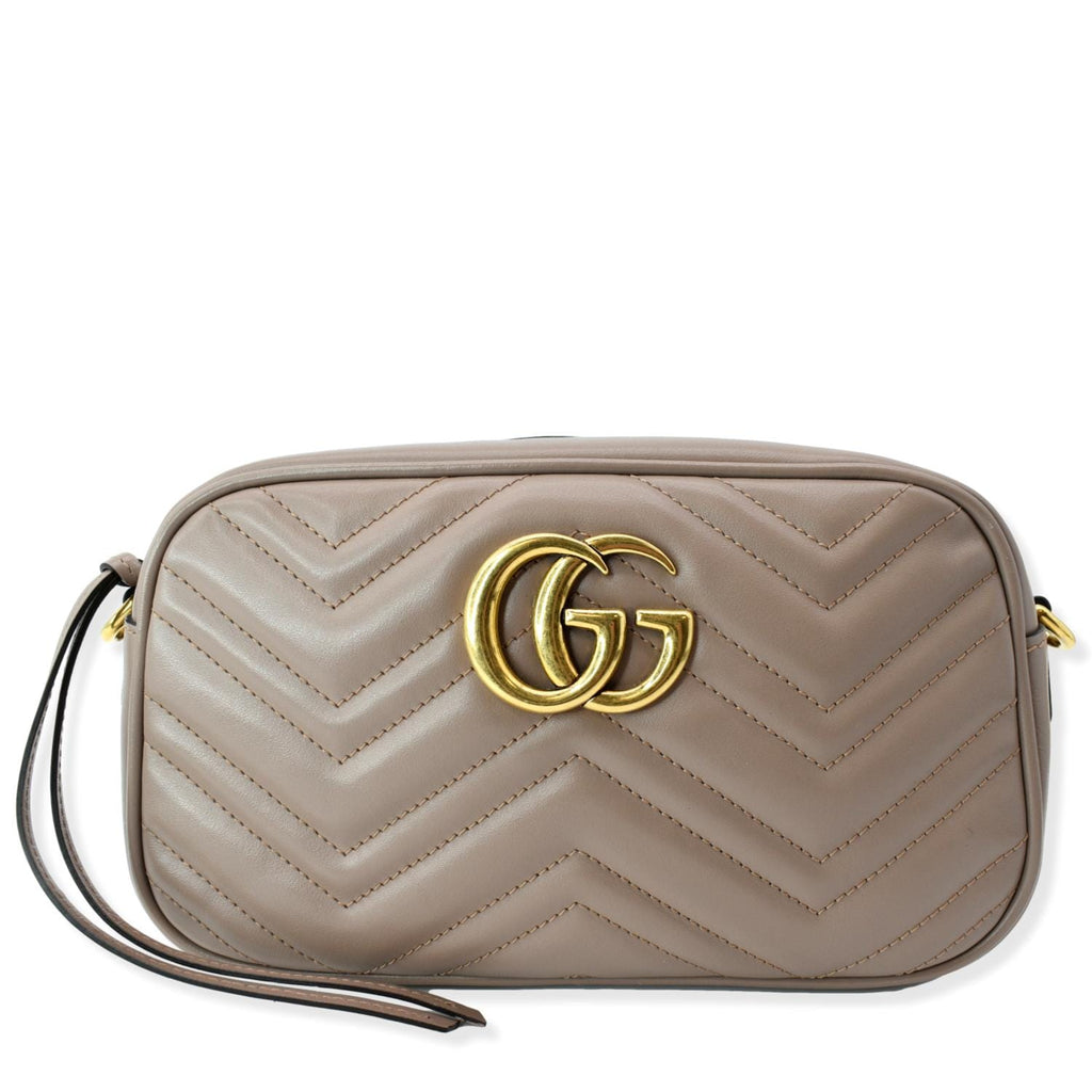 GUCCI GG Marmont Matelasse Leather Crossbody Bag Dusty Pink 447632