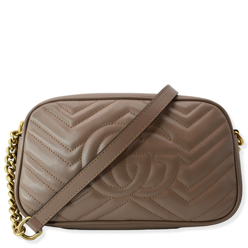 GUCCI GG Marmont Matelasse Leather Crossbody Bag Dusty Pink 447632