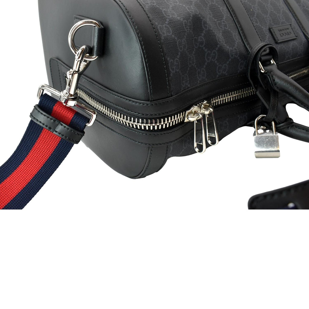 GUCCI Carry-on GG Supreme Canvas Duffle Bag Black 474131