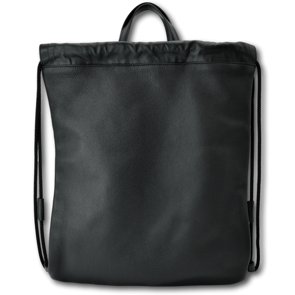GUCCI Drawstring Print Leather Backpack Bag Black 494053